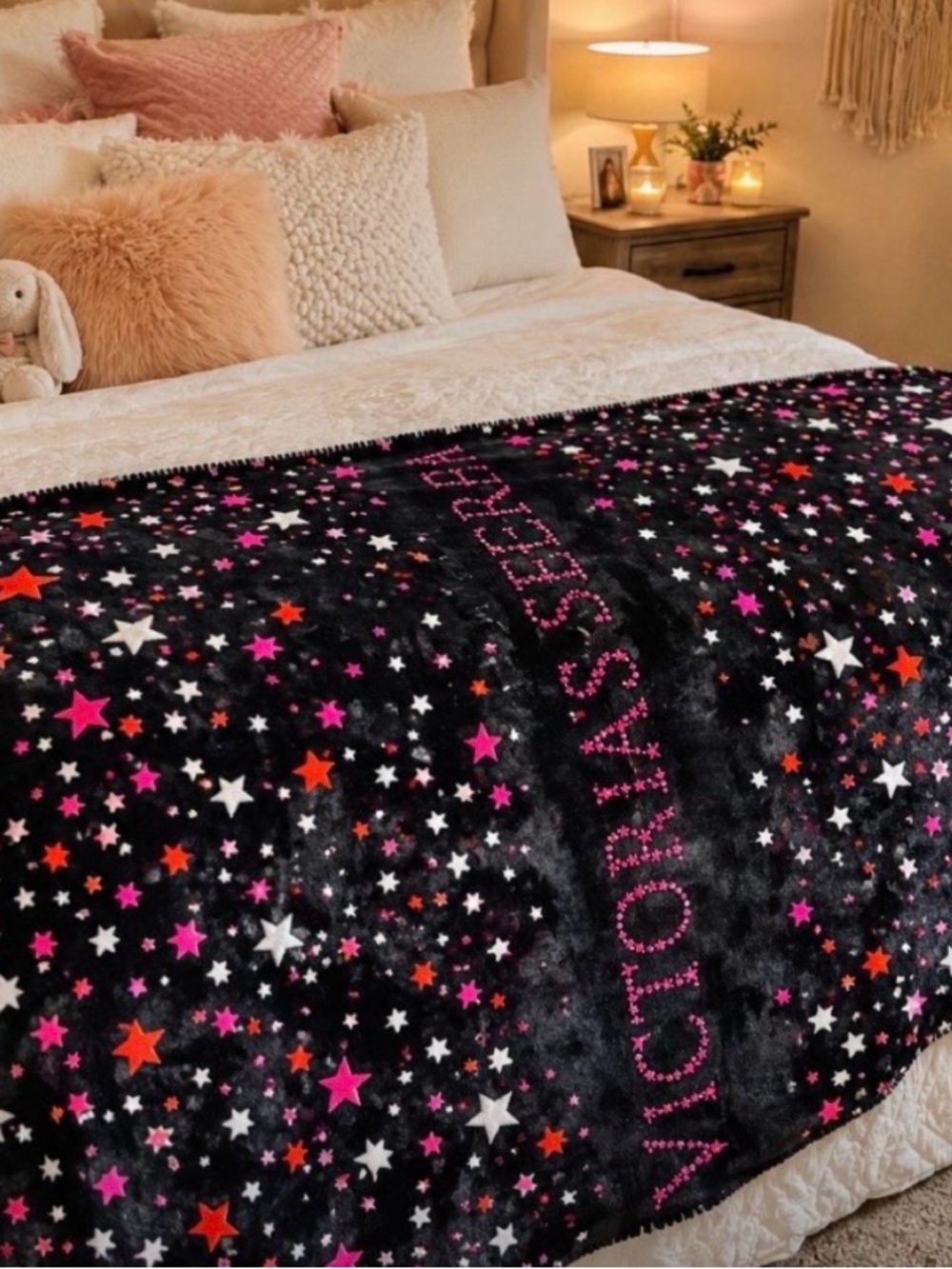 Victoria's Secret 2018 Limited holiday Sherpa Blanket stars throw blanket